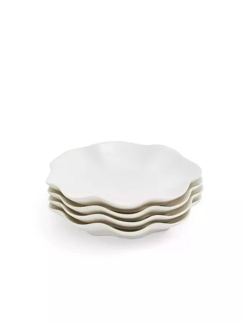 White Floret Ceramic Plates with Scalloped Edge (Sophie Conran for Pontmeirion)